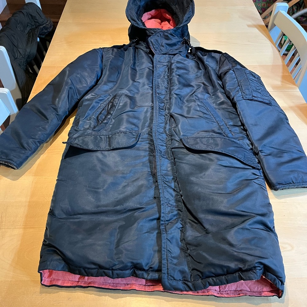 Navy Hooded Winter Coat
